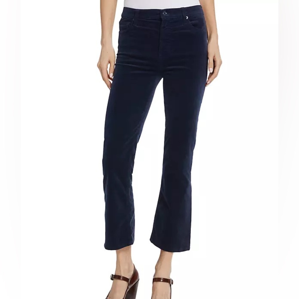 7FAM High-Rise Velvet Slim Kick-Flare Jeans